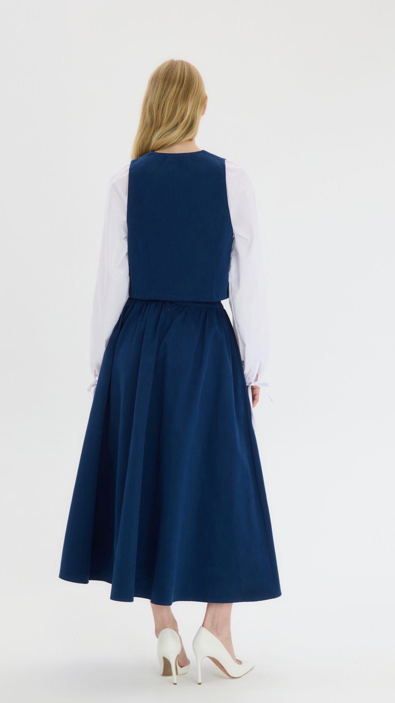 Navy Blue 3-Piece Vest Suit - Acadia House