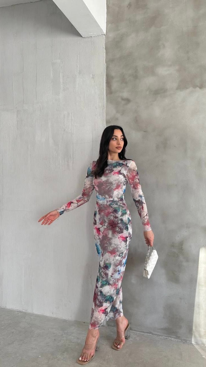 Watercolor Bodycon Dress - Elegant & Stylish - Acadia House