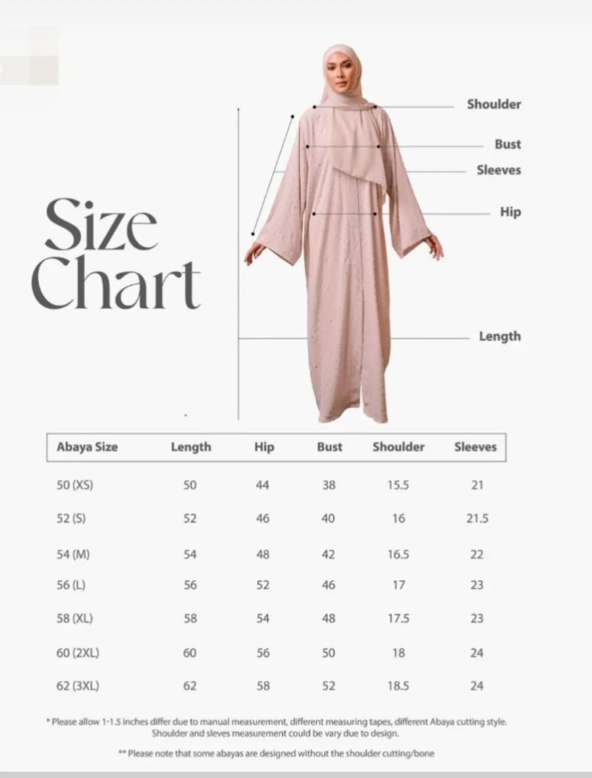 Size Chart – Acadia House