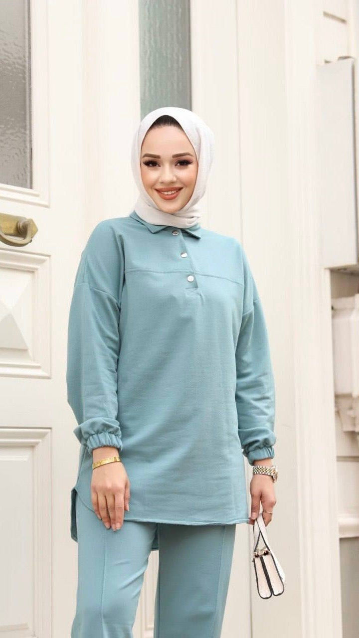 Teal Jogger Set - Comfortable Two-Piece Tracksuit - Acadia House