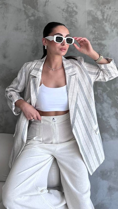 Chic Linen Blazer for Women – Final Sale - Acadia House