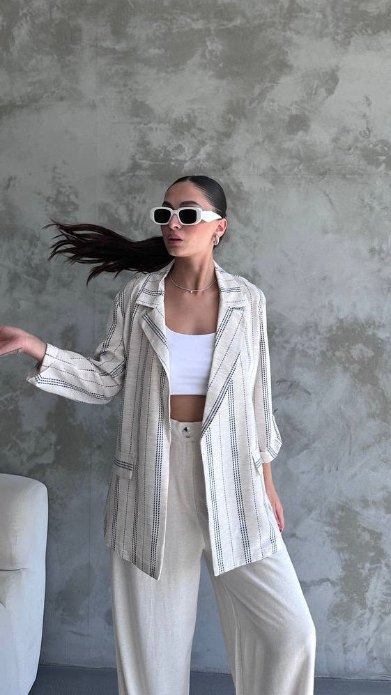 Chic Linen Blazer for Women – Final Sale - Acadia House