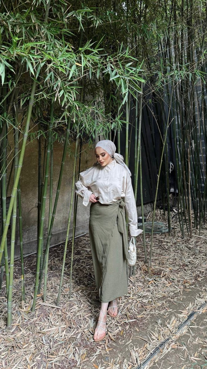 Linen Wrap Skirt – Elegant Summer Style - Acadia House