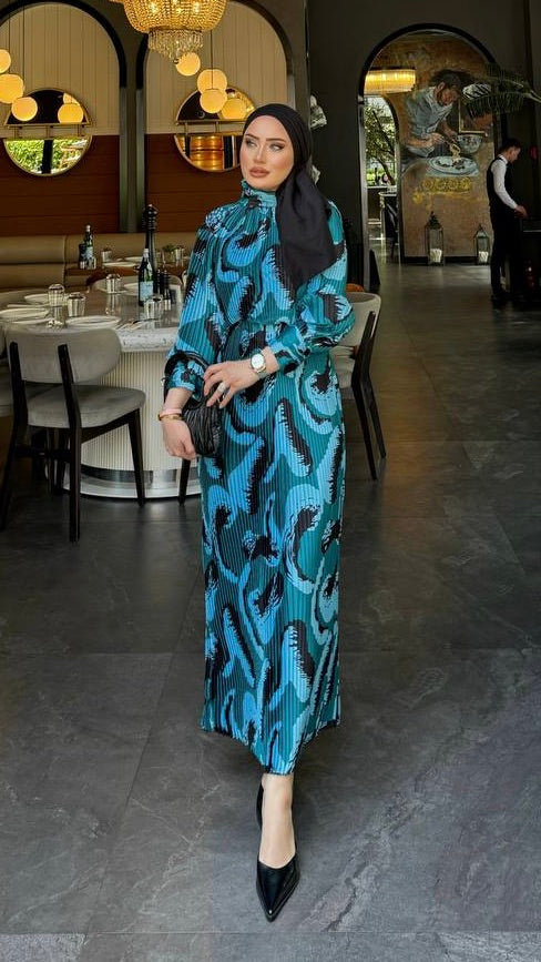 Teal Accordion Dress – Final Sale Official - Acadia House
