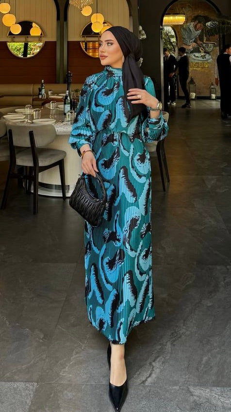 Teal Accordion Dress – Final Sale Official - Acadia House