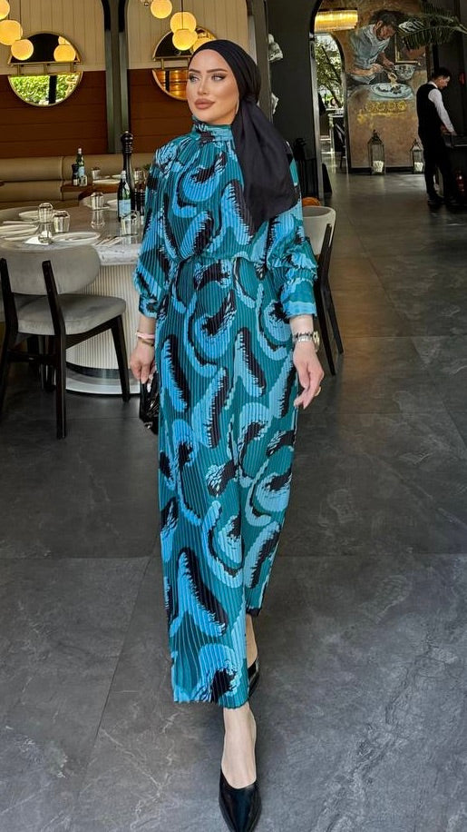 Teal Accordion Dress – Final Sale Official - Acadia House