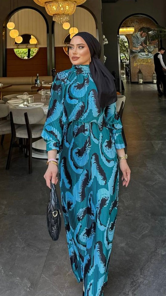 Teal Accordion Dress – Final Sale Official - Acadia House