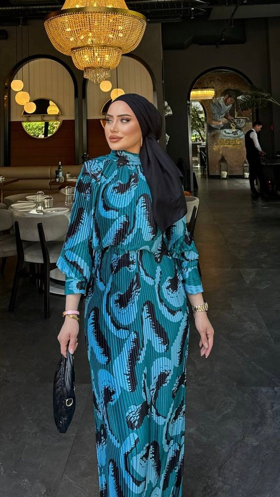Teal Accordion Dress – Final Sale Official - Acadia House