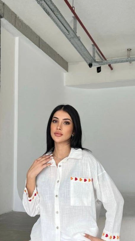 Embroidered Button Down Shirt – Clearance Sale - Acadia House