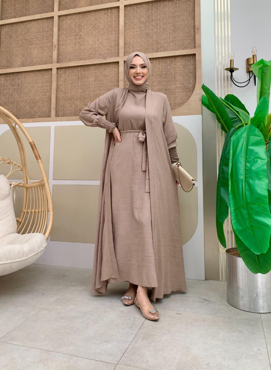 Four-Piece Abaya Set Mocha - Elegant & Stylish - Acadia House