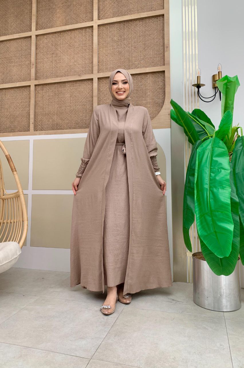 Four-Piece Abaya Set Mocha - Elegant & Stylish - Acadia House