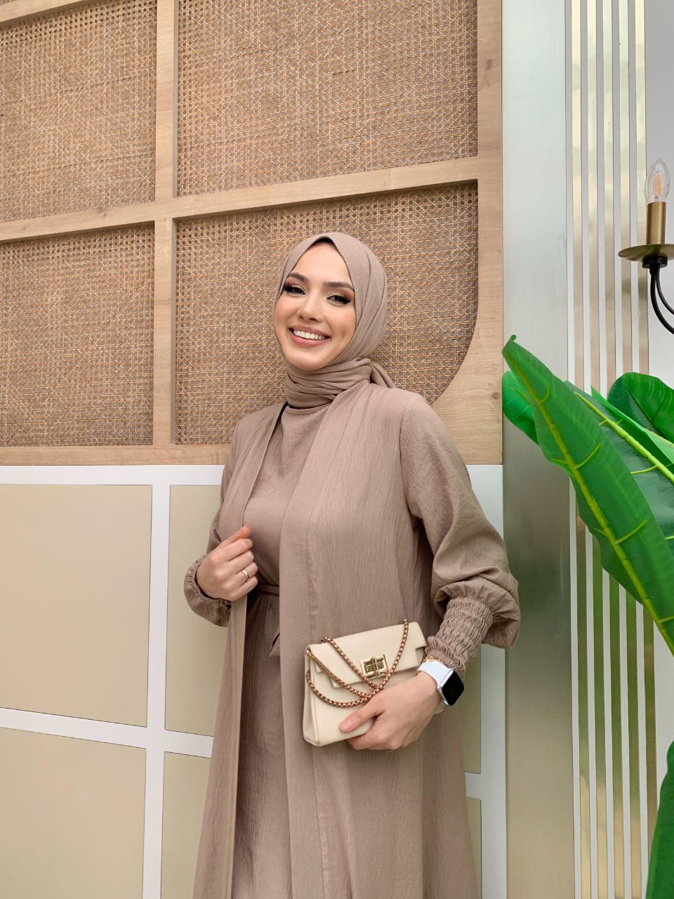 Four-Piece Abaya Set Mocha - Elegant & Stylish - Acadia House