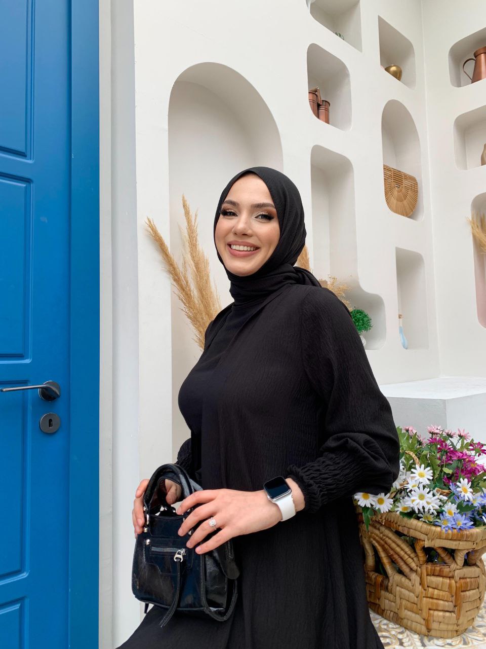 Four Piece Abaya Set Black - Black Abaya Set - Acadia House