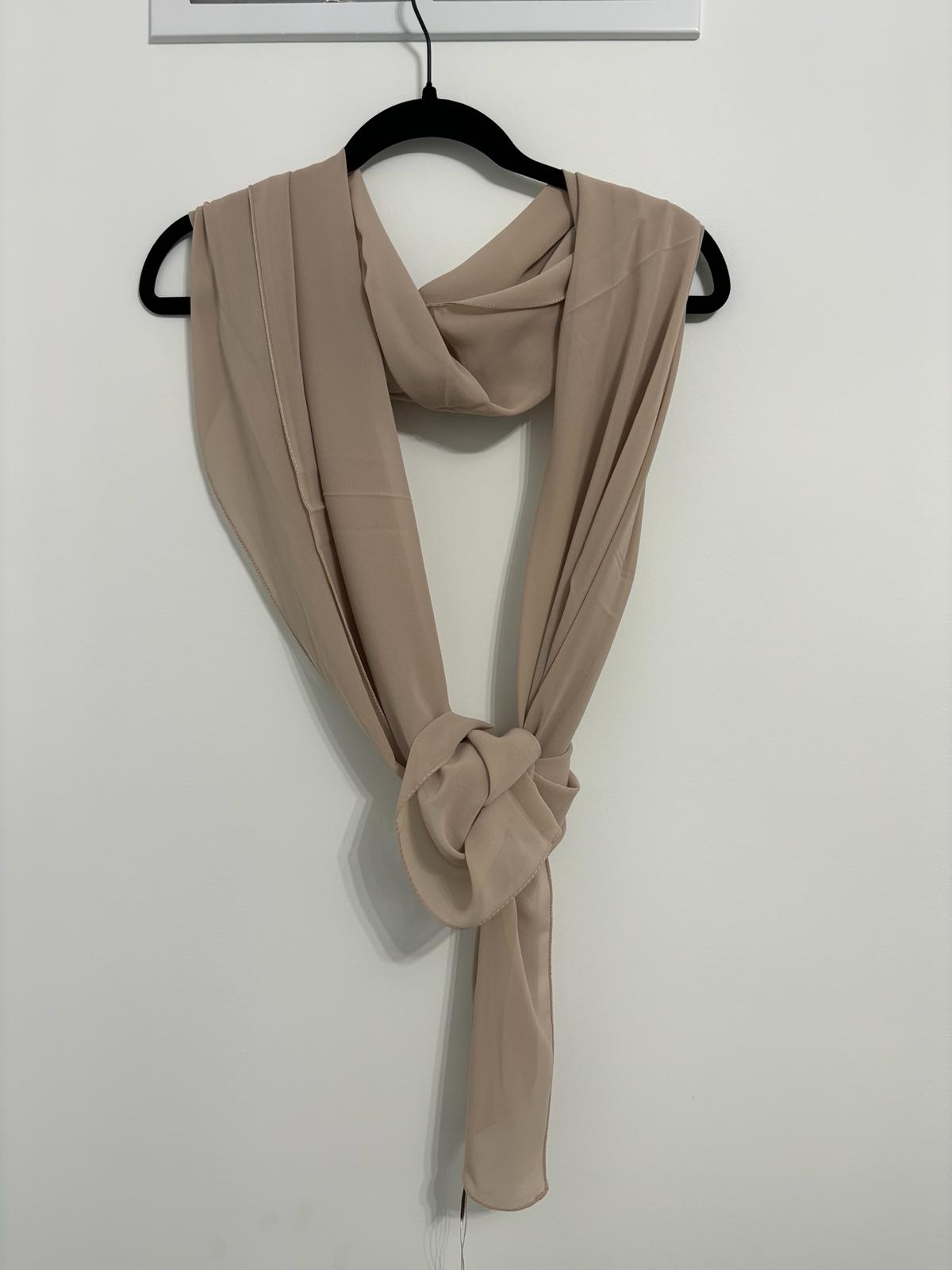 Farah Chiffon Hijab Beige - Elegant & Lightweight - Acadia House