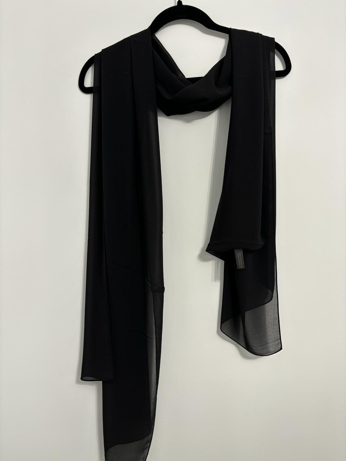 Farah Chiffon Hijab Black - Elegant & Lightweight - Acadia House