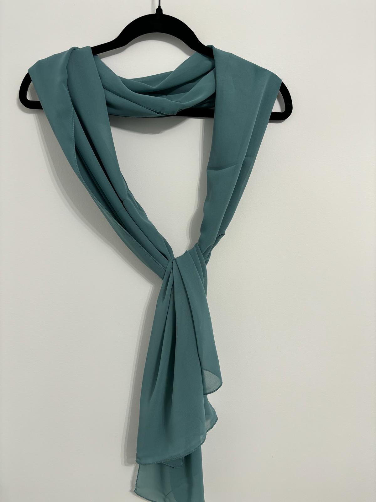 Chiffon Hijab Shark Teal - Elegant & Lightweight - Acadia House