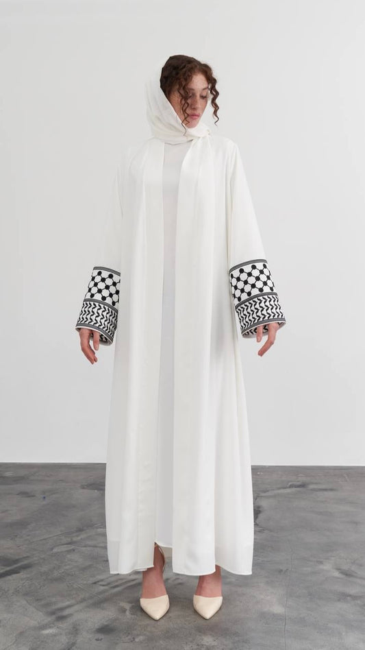 Kuffiyeh Design Open Abaya