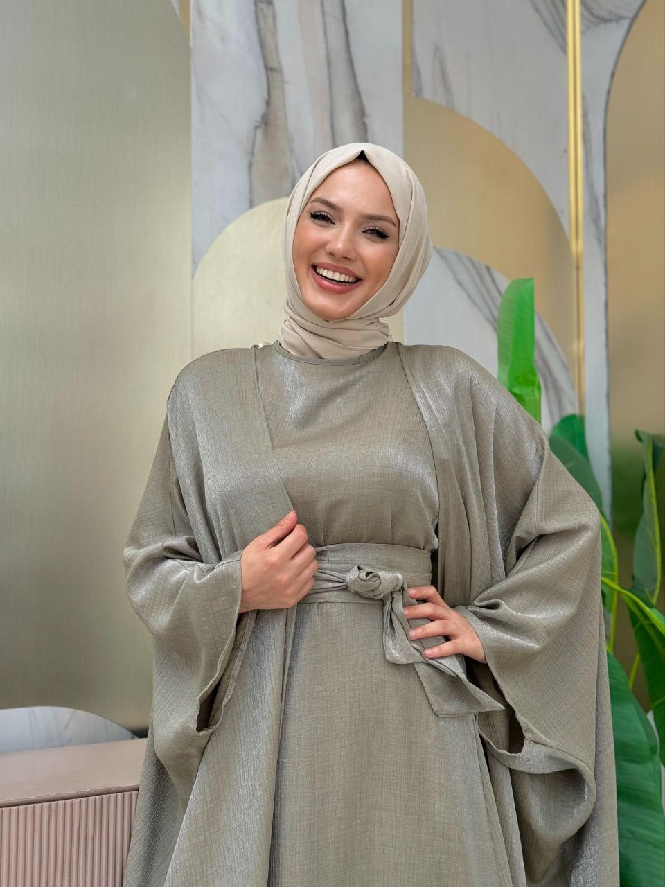 Butterfly Olive Dress – Elegant Women's Fashion - Acadia House
