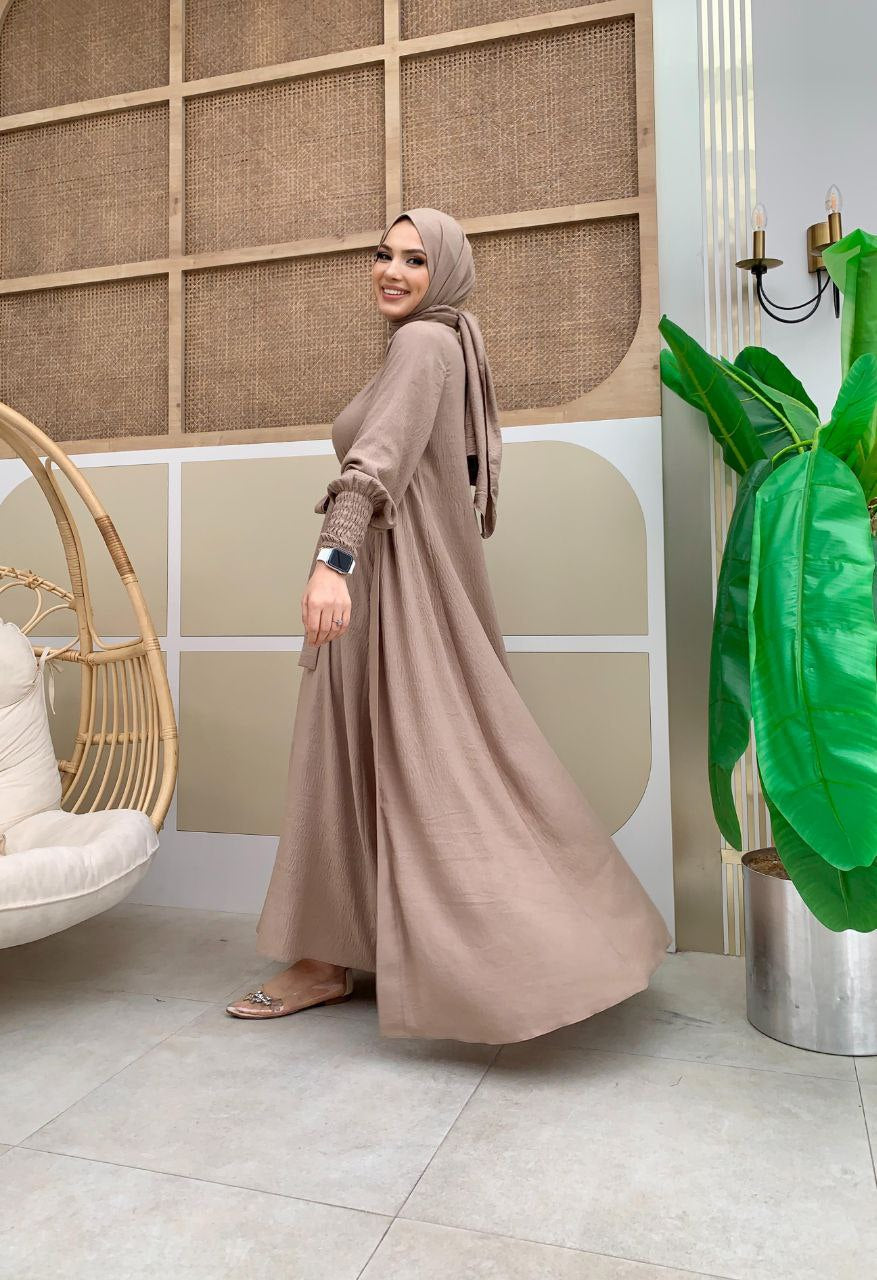 Four-Piece Abaya Set Mocha - Elegant & Stylish - Acadia House