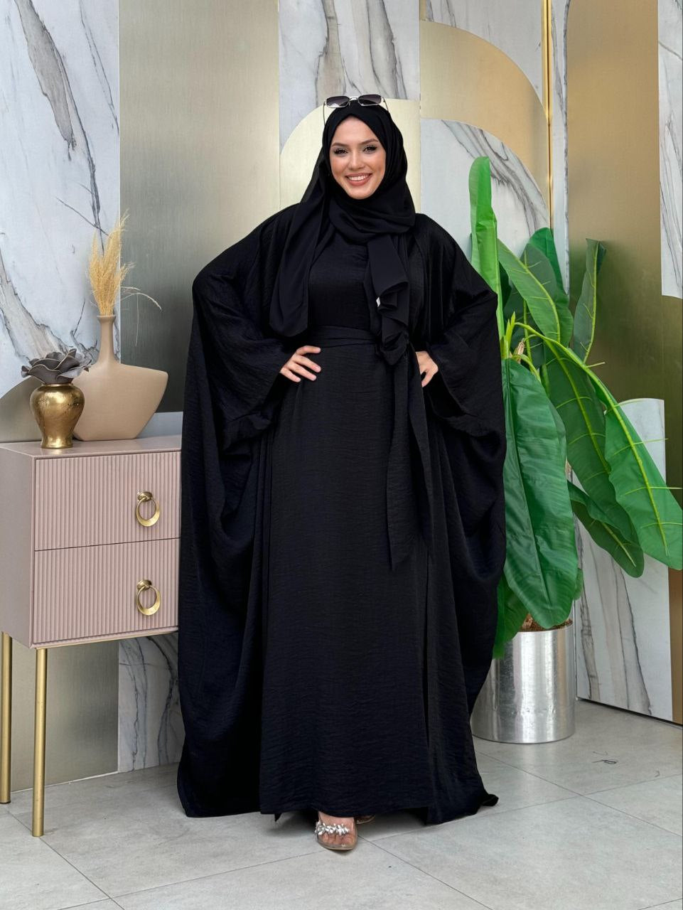 Farasha Black Abaya – Modest Butterfly Dress – Acadia House​