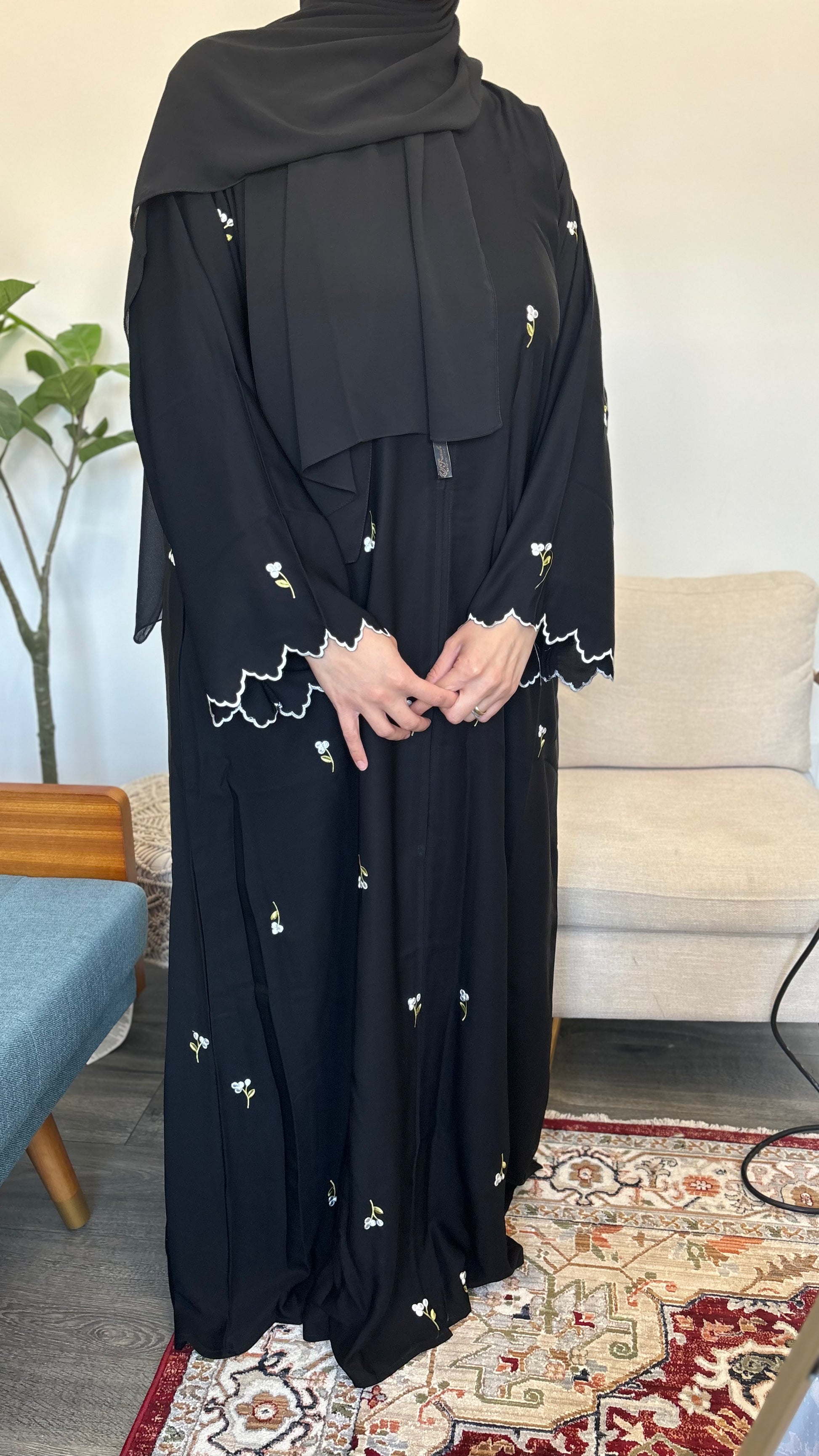 Elegant Embroidered Open Abaya – Modest Wear – Acadia House